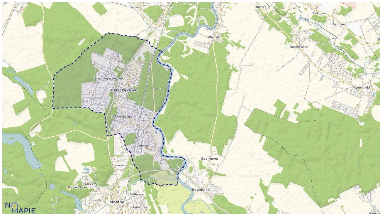 Mapa obszarów ochrony przyrody Puszczykowa