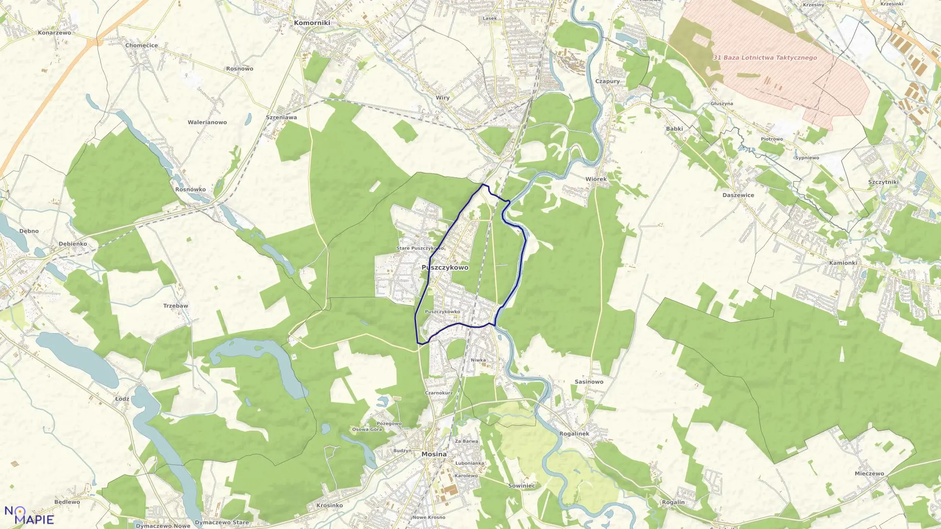 Mapa obrębu PUSZCZYKOWO w mieście Puszczykowo